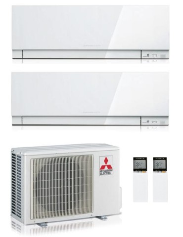 Climatizzatore Condizionatore Mitsubishi Electric Kirigamine Zen White Dual Split 12000+12000 btu U.E. 5.3 Kw R32 Wi-Fi A+++ A++