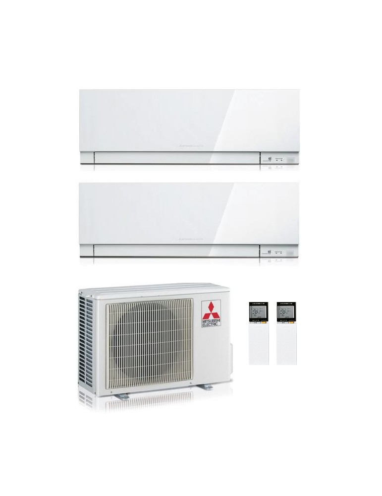 Climatizzatore Condizionatore Dual Split Inverter Mitsubishi Kirigamine Zen White 12000+12000 btu U.E. 5.3 Kw R32 Wi-Fi A+++ A++
