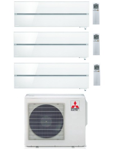 Climatizzatore Condizionatore Trial Split Inverter Mitsubishi Kirigamine Style Pearl White  9+12+18 U.E. 6.8 Kw R-32 WiFi A++A+