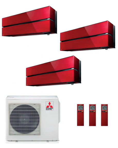 Climatizzatore Condizionatore Trial Split Inverter Mitsubishi Kirigamine Style Ruby Red  9+9+9 U.E. 5.4 Kw R-32 Wi-Fi A+++ A++