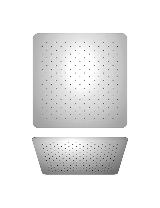 Soffione anticalcare in acciaio inox 250x250 mm ultrapiatto