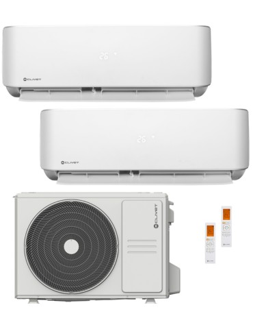 Climatizzatore Condizionatore Clivet Cristallo Dual Split 9000+9000 Btu Inverter R-32 Wi-Fi A++ A+ U.E. 4.1 Kw