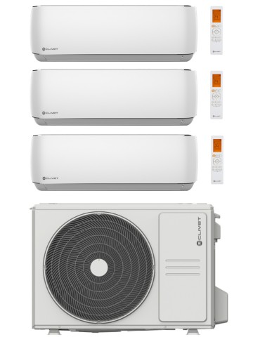 Climatizzatore Condizionatore Clivet Cristallo Trial Split 9000+9000+12000 Btu Inverter R-32 Wi-Fi A++ A+ U.E. 6.2/7.9 Kw