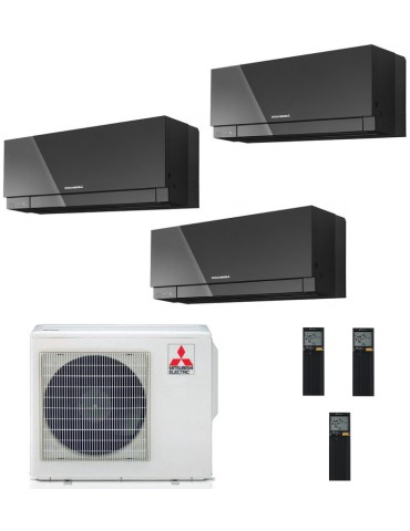 Climatizzatore Condizionatore Mitsubishi Electric Kirigamine Zen Black Trial Split 9+9+12 Btu U.E. 5.4 Kw R-32 Wi-Fi A+++ A++