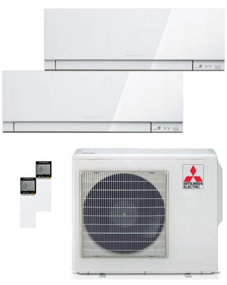Climatizzatore Condizionatore Mitsubishi Electric Kirigamine Zen White Dual Split 12000+18000 btu U.E. 5.3 Kw R32 Wi-Fi A+++ A++