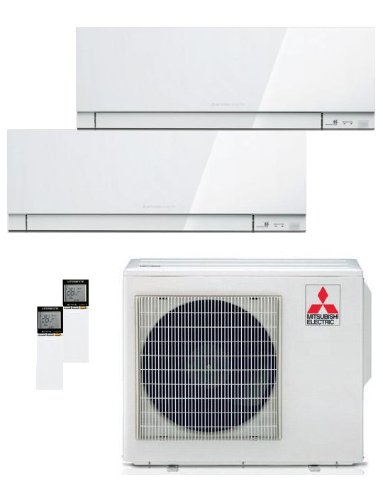 Climatizzatore Condizionatore Mitsubishi Electric Kirigamine Zen White Dual Split 12000+18000 btu U.E. 5.3 Kw R32 Wi-Fi A+++ A++