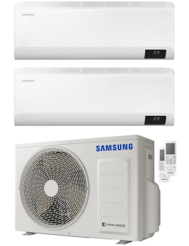 Climatizzatore Condizionatore Samsung Cebu Dual Split 9000+12000 btu R-32 U.E. 5.0 Kw Wi-Fi A++A+