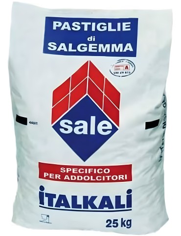 Sale in Pastiglie per Addolcitori Acqua Depuratori Salgemma Naturale Italiano Sacco 25KG