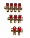 Collettore con rubinetti 3/4 a vitone 2-3-4 vie rosso CALDO – NTM