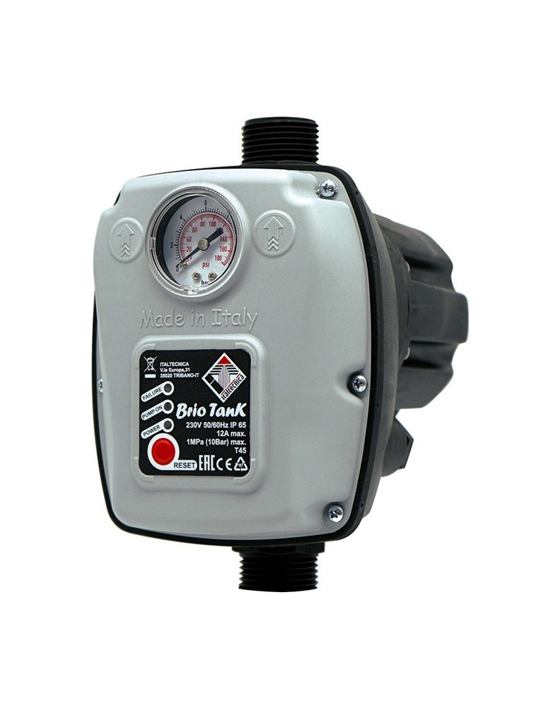 BRIO TANK 2.0 - CONTROLLO ELETTROPOMPE COMPLETO DI MANOMETRO E VASO ESPANSIONE