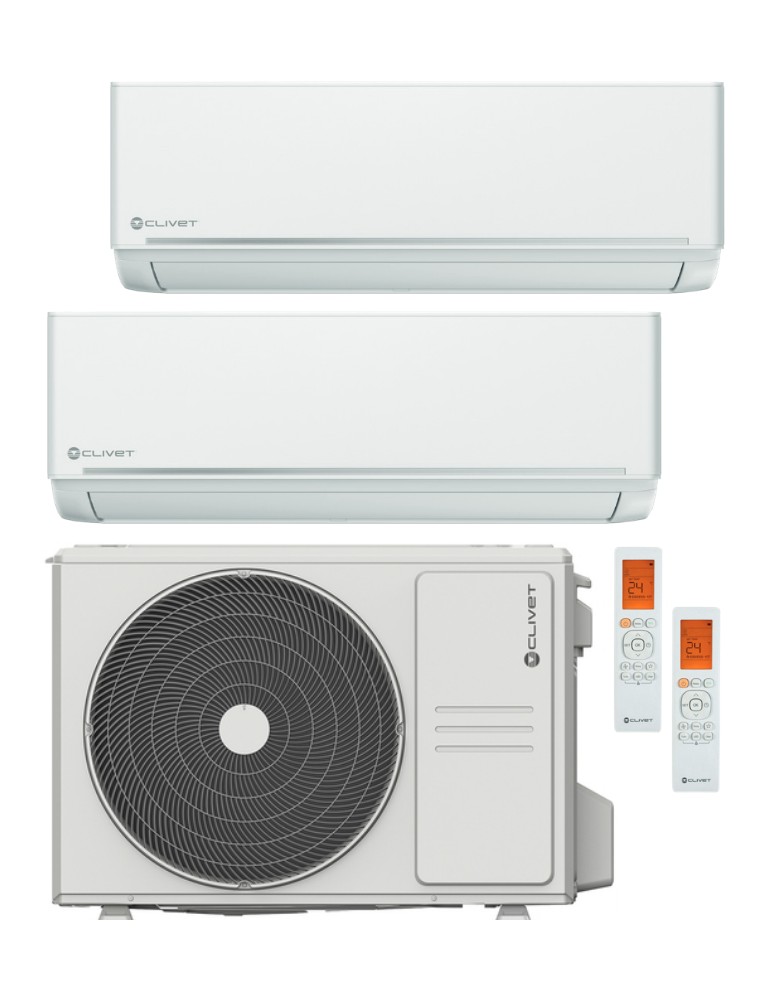 Climatizzatore Condizionatore Clivet EZCool Dual Split 12000+12000 Btu Inverter R-32 Wi-Fi Optional A++ A+ U.E. 5.3 Kw