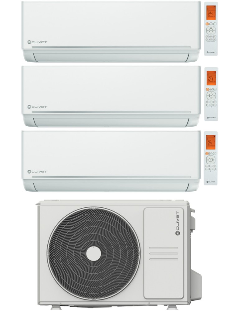 Climatizzatore Condizionatore Clivet EZCool Trial Split 9000+9000+12000 Btu Inverter R-32 Wi-Fi Optional A++ A+ U.E. 7.9 Kw