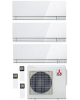 Climatizzatore Condizionatore Mitsubishi Electric Kirigamine Zen White Trial Split 9+9+9  Btu U.E. 5.4 Kw R-32 Wi-Fi A+++ A++