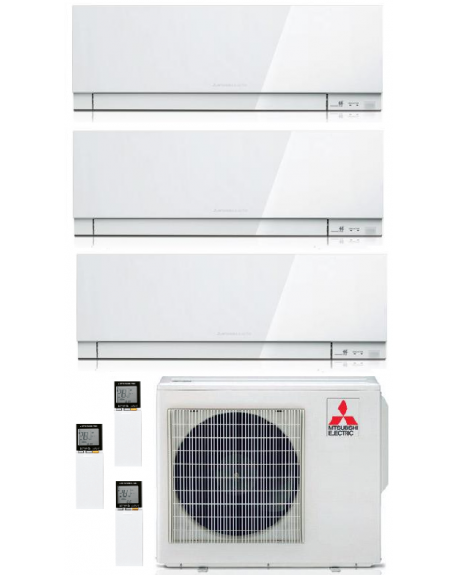 Climatizzatore Condizionatore Mitsubishi Electric Kirigamine Zen White Trial Split 9+9+9  Btu U.E. 5.4 Kw R-32 Wi-Fi A+++ A++