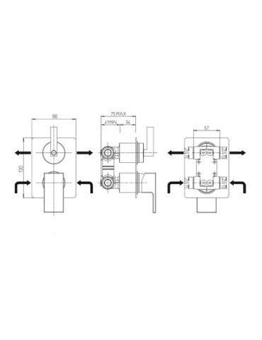 Rubinetto Miscelatore Bagno Doccia Argo MRC330/01 2