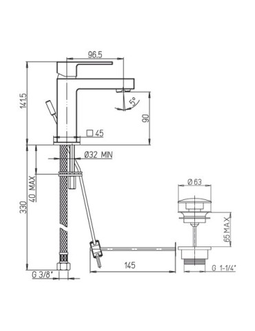 Rubinetto Miscelatore Bagno Lavabo Cromo Argo MRC100/01 2