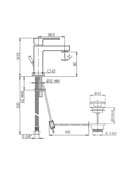 Rubinetto Miscelatore Bagno Lavabo Cromo Argo MRC100/01