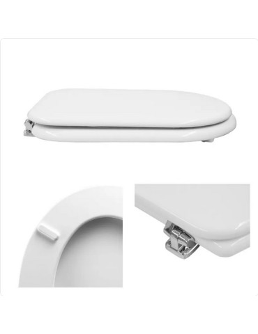 Coprivaso Sedile Compatibile Cesame Sintesi Dedicato In Legno Rivestito Bianco Con Cerniere 2