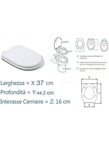 Coprivaso Sedile Compatibile Serie Aretusa Dedicato In Legno Rivestito Bianco Con Cerniere 2