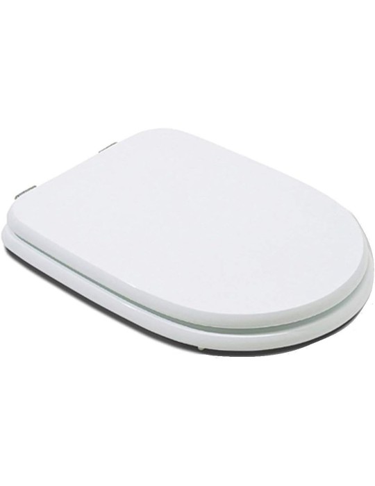 Copriwater Coprivaso Sedile Compatibile Serie Aretusa Dedicato In Legno Rivestito Bianco Con Cerniere