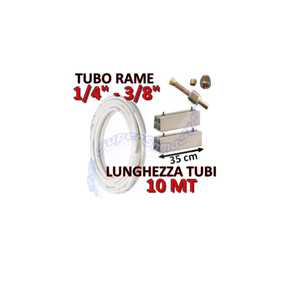 Kit Montaggio Condizionatore Climatizzatore Tubi Rame 1/4 3/8 cartellati  1,5 m
