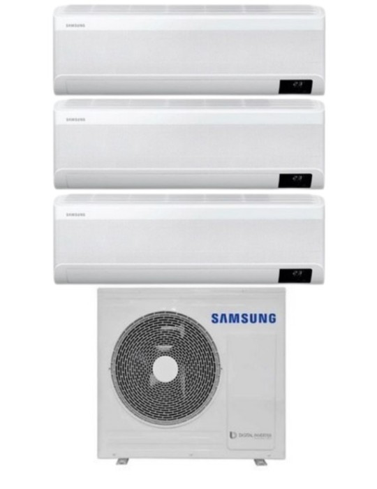 Climatizzatore Condizionatore Samsung Trial Split Inverter serie WINDFREE AVANT 9+9+12 con AJ068TXJ3KG R-32 Wi-Fi