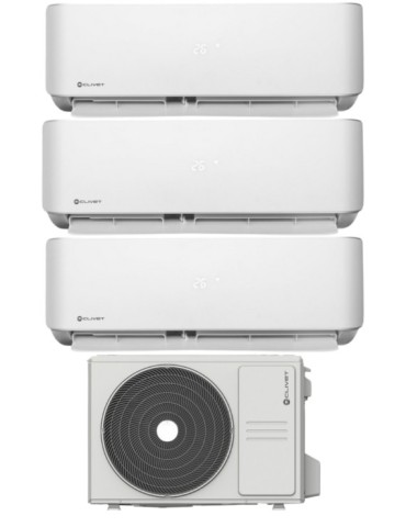Climatizzatore Clivet Cristallo Trial Split 9000+9000+12000 Btu Inverter R-32 Wi-Fi A++ A+ U.E. 7.9 Kw