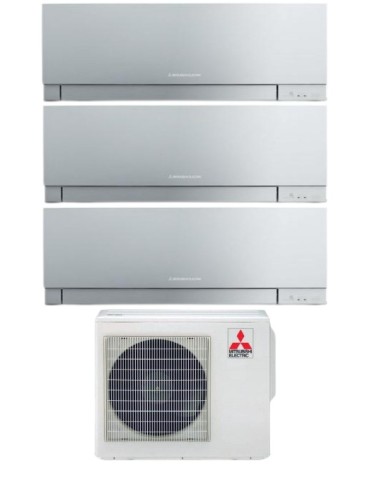 Mitsubishi Climatizzatore Trial Split Kirigamine Zen MSZ-EF Silver 9+9+9 con MXZ-3F54VF Inverter R32 WiFi Classe A+++