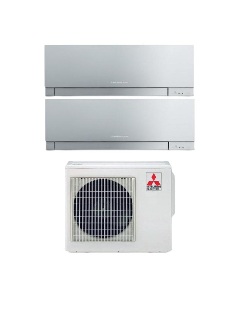 Mitsubishi Climatizzatore Dual Split Kirigamine Zen MSZ-EF Silver 9+12 con MXZ-2F53VF Inverter R32 WiFi Classe A+++
