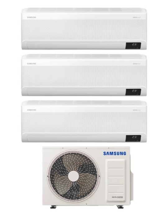 Climatizzatore Condizionatore Trial Split Inverter Samsung Serie Windfree Elite 7000+7000+7000 btu con AJ052TXJ3KG A+++ Wi-Fi