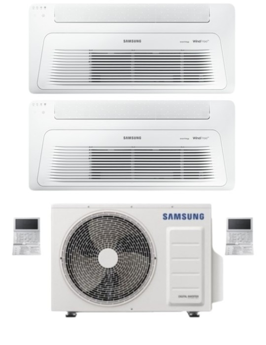 Samsung Dual Split Climatizzatore 1 Via WindFree Cassetta 9000+9000 AJ026TN1DKG  R-32 AJ040TXJ2KG 4.0 kw