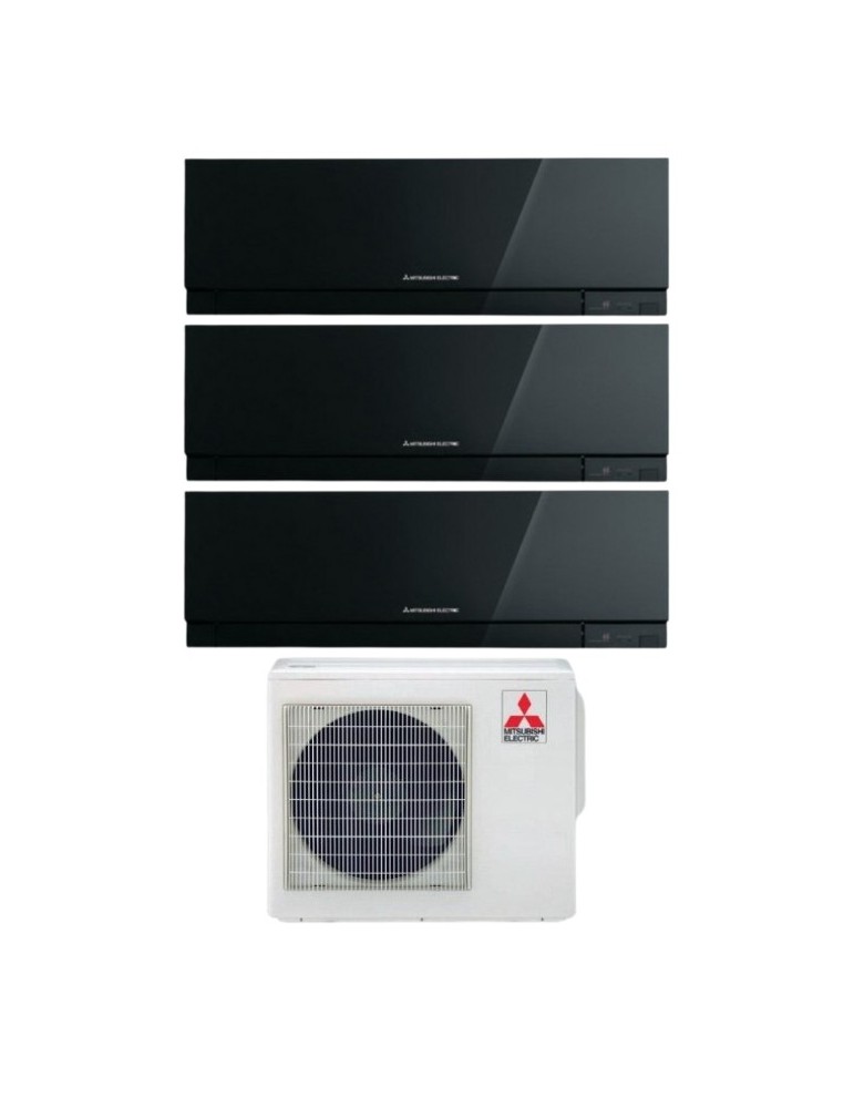 Mitsubishi Climatizzatore Trial Split Kirigamine Zen MSZ-EF Nero 9+9+12 con MXZ-3F54VF Inverter R32 WiFi Classe A+++
