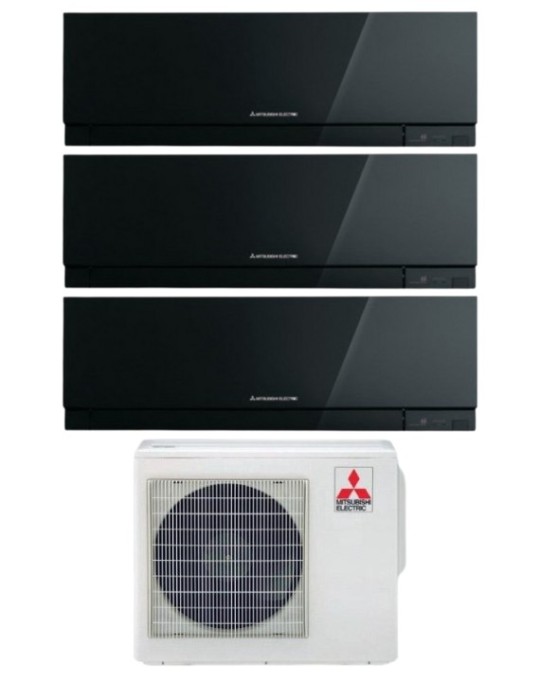 Mitsubishi Climatizzatore Trial Split Kirigamine Zen MSZ-EF Nero 9+9+12 con MXZ-3F54VF Inverter R32 WiFi Classe A+++