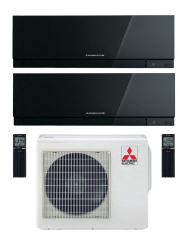 Mitsubishi Climatizzatore Dual Split Kirigamine Zen MSZ-EF Nero 9+12 con MXZ-2F53VF Inverter R32 WiFi Classe A+++