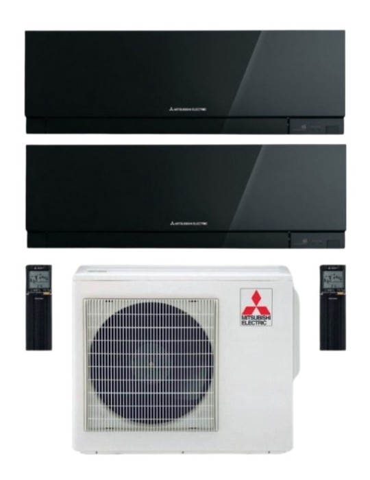 Mitsubishi Climatizzatore Dual Split Kirigamine Zen MSZ-EF Nero 9+9 con MXZ-2F42VF Inverter R32 WiFi Classe A+++