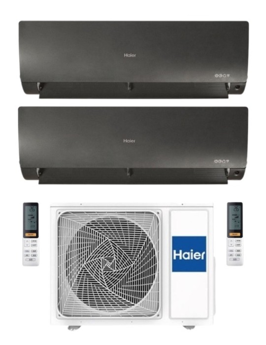 Haier Climatizzatore Dual Split Flexis Plus Black 12+12 Con 2U50S2SM1FA-3 Inverter Wi-Fi Classe A++