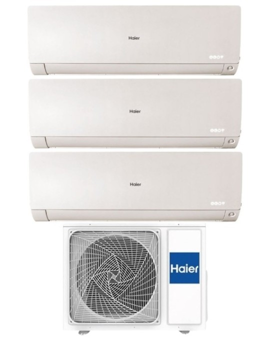 Haier Climatizzatore Trial Split Flexis Plus White 9+9+9 Con 3U55S2SR5FA Inverter Wi-Fi Classe A++
