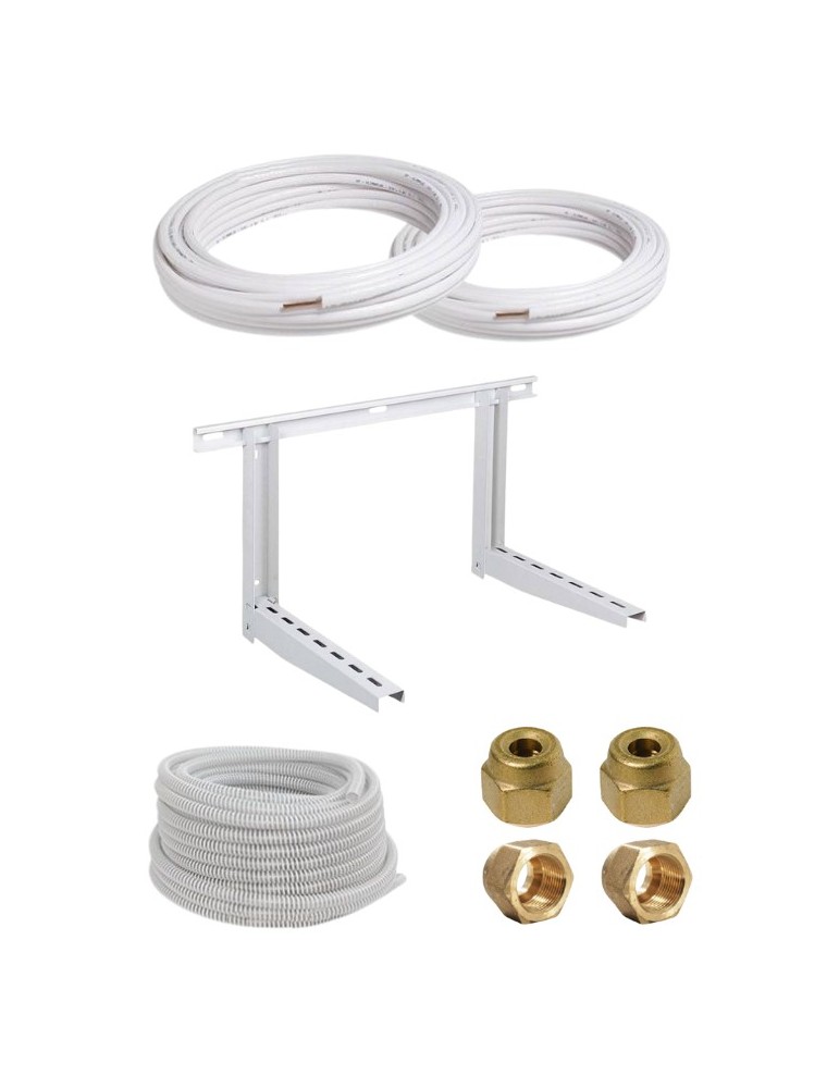 Kit installazione climatizzatore mono - 3mt rame 1/4" + 1/2" - staffa Kit installazione climatizzatore mono - 3mt rame 1/4" + 1/2" - staffa