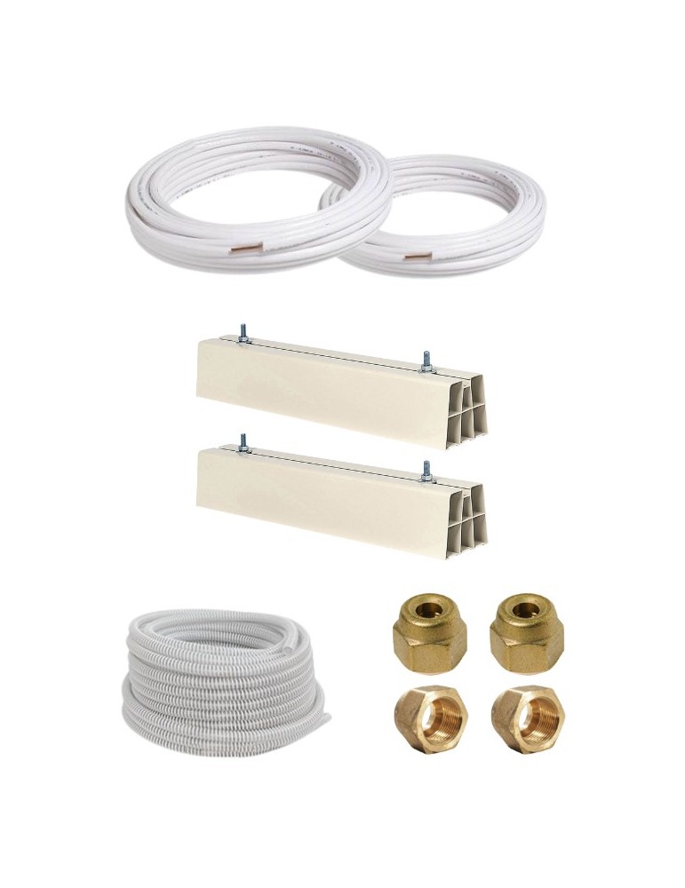 Kit montaggio condizionatore - 3mt rame 1/4" + 1/2" con basi