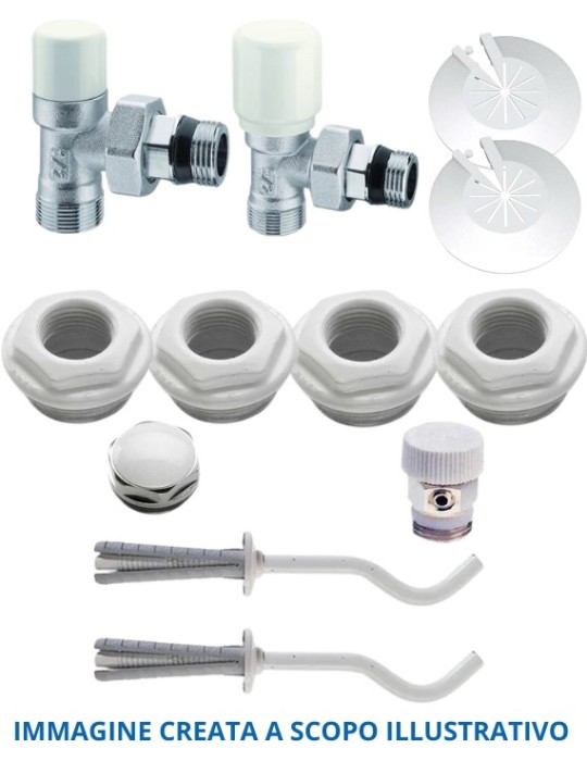 Termosifoni Radiatori Global Vox 700 da 2 a 12 Elementi in Alluminio Bianco RAL9010 + Kit Accessori