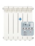 Global Termosifoni Radiatori Iseo 800 da 2 a 12 Elementi in Alluminio Bianco RAL9010 + Kit Accessori