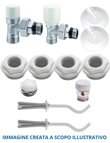 Global Termosifoni Radiatori Iseo 800 da 2 a 12 Elementi in Alluminio Bianco RAL9010 + Kit Accessori 2