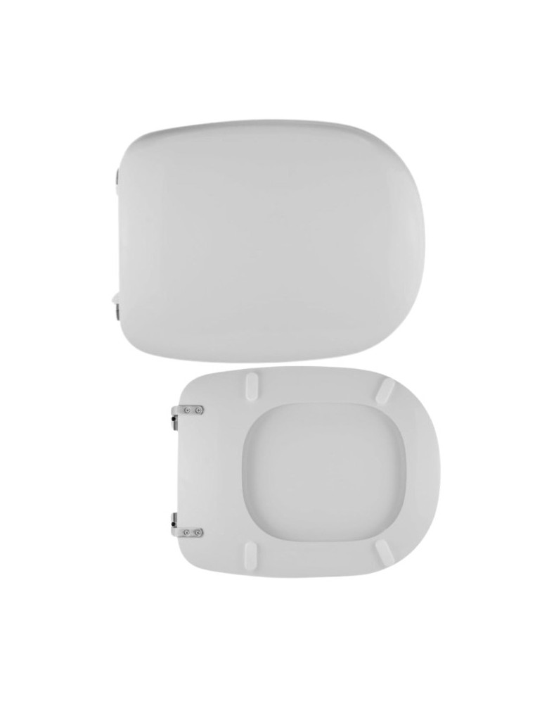 Copriwater Coprivaso Sedile Serie Tesi Dedicato In Legno Rivestito Bianco Con Cerniere