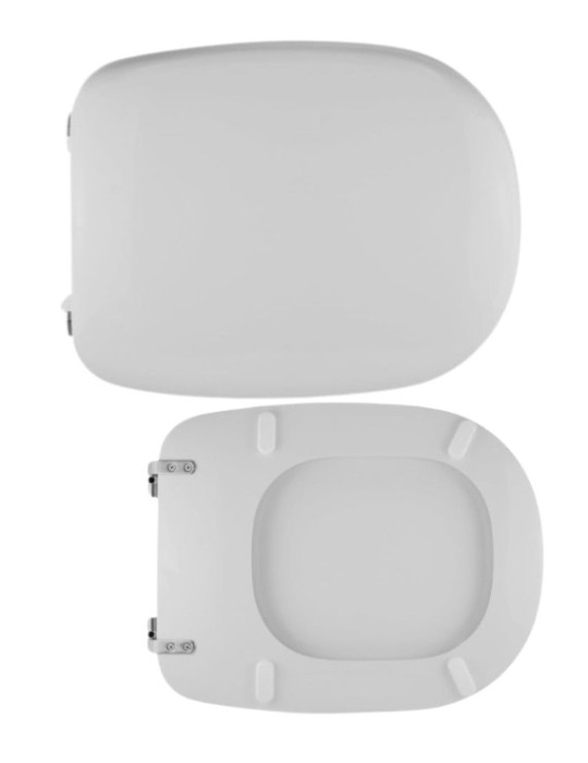 Copriwater Coprivaso Sedile Serie Tesi Dedicato In Legno Rivestito Bianco Con Cerniere