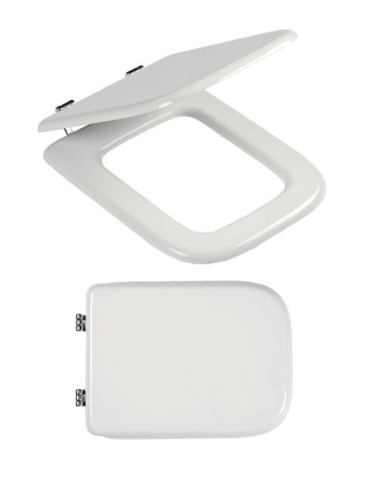 Coprivaso Sedile Compatibile Serie Conca Dedicato In Legno Rivestito Bianco Con Cerniere 2