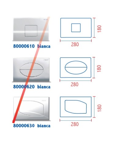 Pucci Placca NEW ROMBO per Cassetta SARA Bianca Art. 80000630 2