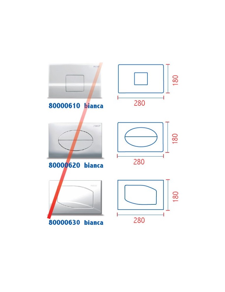 Pucci Placca NEW ROMBO per Cassetta SARA Bianca Art. 80000630