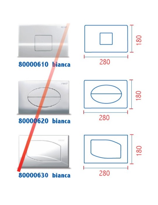 Pucci Placca NEW ROMBO per Cassetta SARA Bianca Art. 80000630