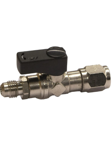 Rubinetto Sinistrorso Tecnogas 1/2 x 5/16 Per Bombole Gas R32 da 1-2 Kg