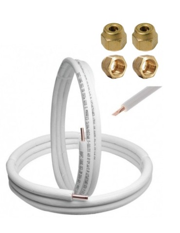 Kit Installazione Climatizzatore Mono - 7m Rame 1/4" + 1/2" + Raccordi Autocarrellanti